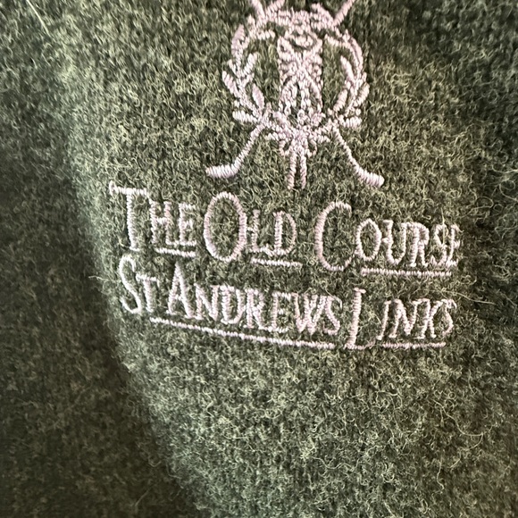 Wool St. Andrews “Old Course” Classic 1/4 Zip Sweater, Purple Saltire Stripe - Picture 4 of 11